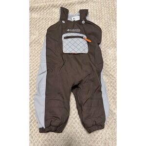 Columbia Snow Bibs Pants Brown Gray 12 Months Boy Girl Baby Infant